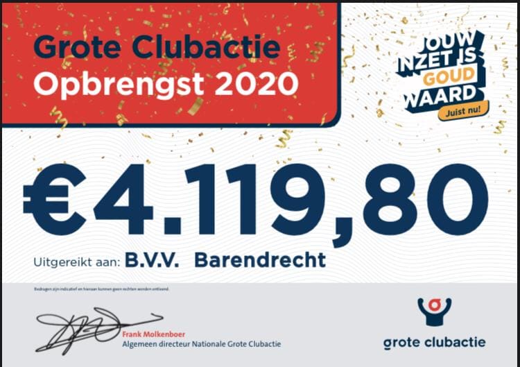 GROTE CLUBACTIE BRENGT BVV MEER DAN 4.000 EURO OP