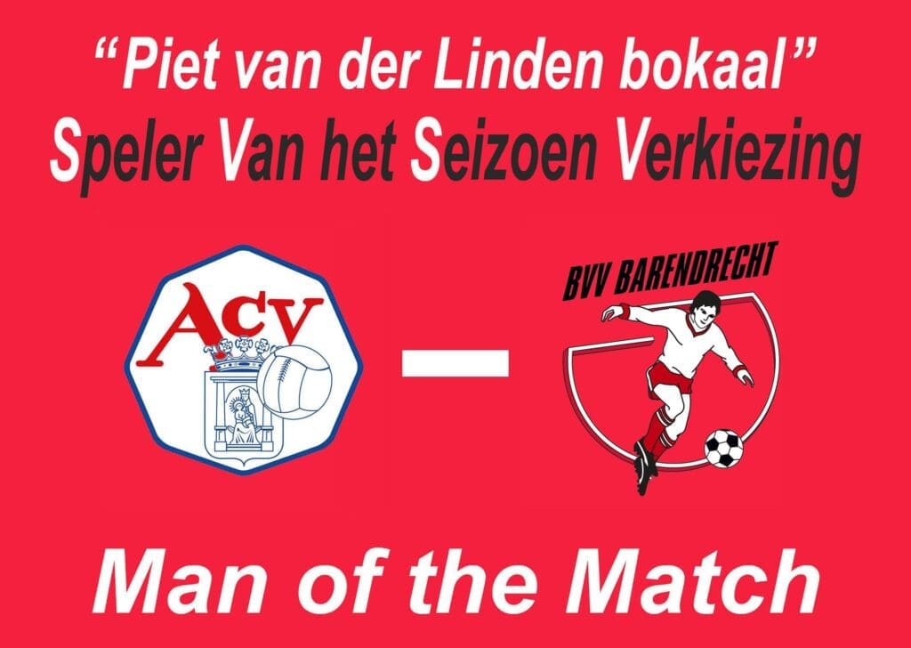 Wie was de best beoordeelde speler in de wedstrijd tussen ACV en BVV Barendrecht ...?